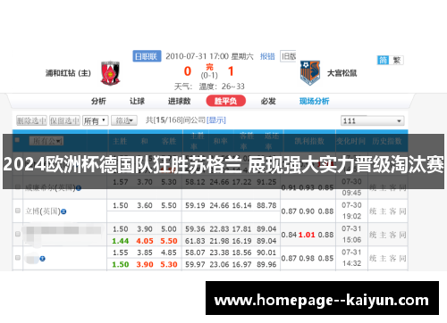 2024欧洲杯德国队狂胜苏格兰 展现强大实力晋级淘汰赛